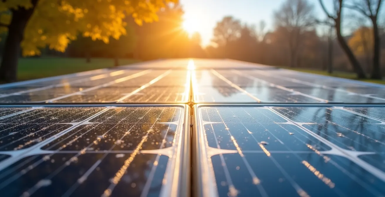 Comparaison visuelle d'un panneau solaire en été et en hiver montrant la différence d'angle solaire