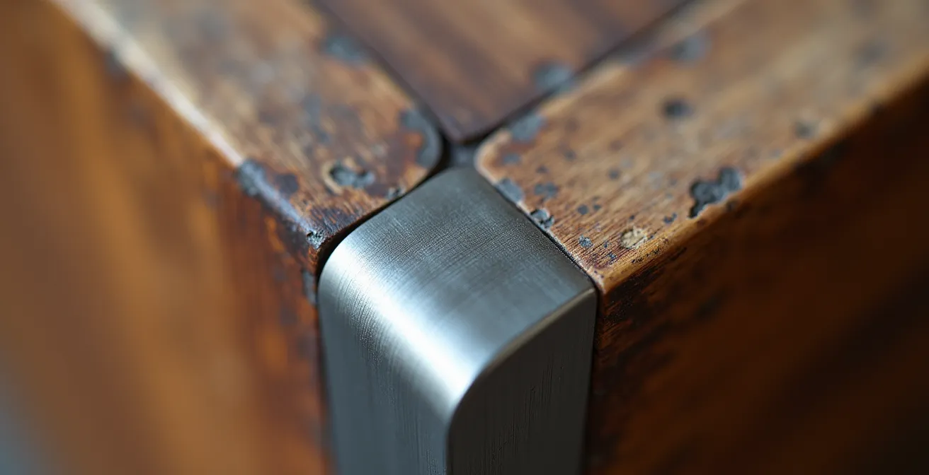 Commode ancienne laquée noir mat dans un intérieur minimaliste contemporain