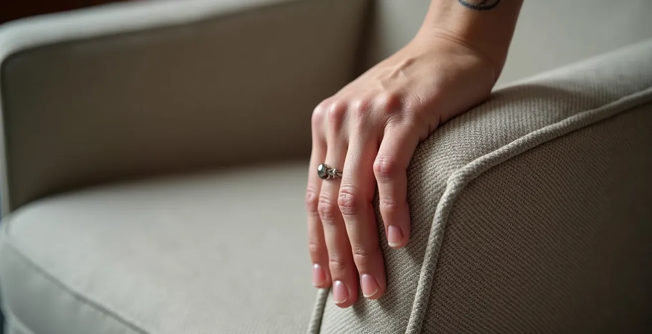 Démonstration du test du poing fermé pour mesurer la profondeur idéale d'une assise de fauteuil