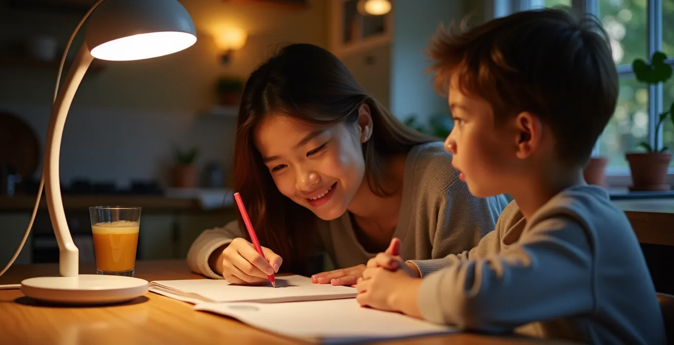 Démonstration visuelle de la variation de température de couleur avec technologie Dim-to-Warm dans un salon